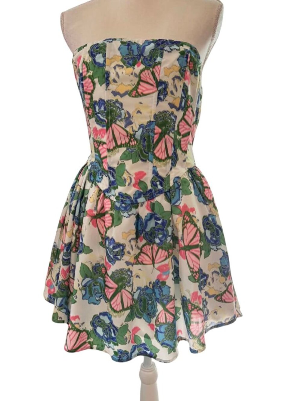 LOLI & THE BEAN - Baby Pink - Floral Strapless Dress NWT